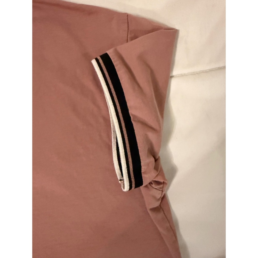Nick Danger Mens XL Pink Short Sleeve Henley Shirt Striped Trim Cotton Blend - Picture 8 of 9